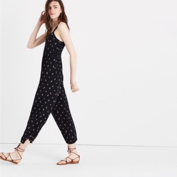 Madewell Pants & Jumpsuits Madewell Smocked Crop Jumpsuit In Lilies